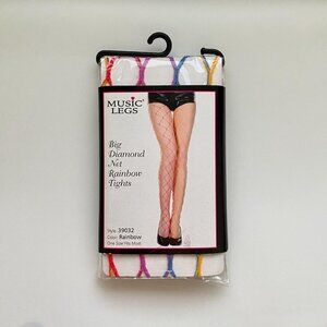 BIG diamond net rainbow tights